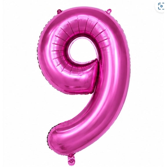Rose Pink Number "9" Aluminum Balloon