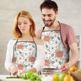 thumbnail image 5 of Pioneer Flower Floral Print Pattern Cotton Linen Apron with Pockets, Waterproof Adjustable, 33x27 Inch for Kitchen, Gardening, BBQ, Salon, 5 of 6