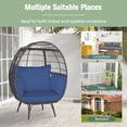 thumbnail image 5 of GVN Egg Chair Outdoor Indoor, Small Rattan Wicker Patio Lounger with 4 Cushions for for Patio, Balcony, Bedroom, Navy, 5 of 7