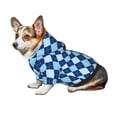 thumbnail image 7 of Fotbe Blue Squares Print Small Dog Sweater Hoodies Pet Grey Hooded Soft Fleece Sweatshirts with Pocket Fall Winter Puppy Cat Sweaters Warm Clothes-Large, 7 of 7