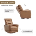 thumbnail image 6 of Spruce & Spring Genuine Leather Swivel Glider Recliner with Triple Motor Support, Saddle, 6 of 27