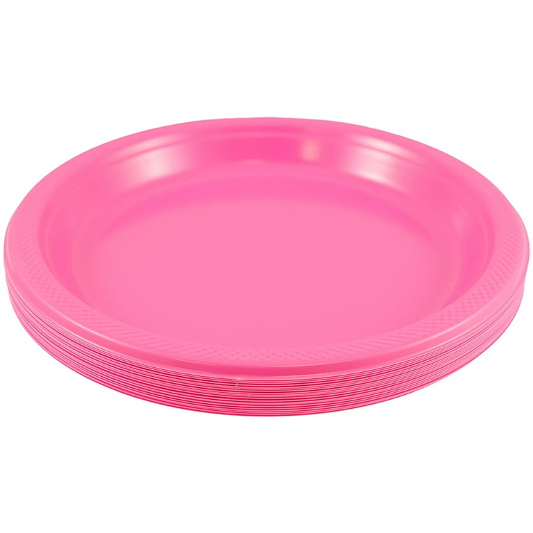 Hot pink paper plates sale