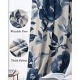 thumbnail image 3 of Navy Blue Peony Blackout Curtains for Bedroom Living Room Darkening Curtains 96 Inches Long Retro Floral Botanical Blossom Window Curtain 2 Panels Set Window Treatment Grommet Drapes 52"x96", 3 of 9