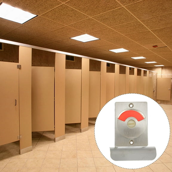 WRITWAA Public Toilet Door Lock Stainless Steel Privacy Latch with Rotatable Handle and Status Indicator