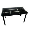 thumbnail image 5 of O'force Rectangle Tempered Glass Dining Table with Nine Block Box Pattern Black, 5 of 9