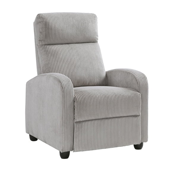 Lexicon Maye Corduroy Push Back Reclining Chair in Light Gray