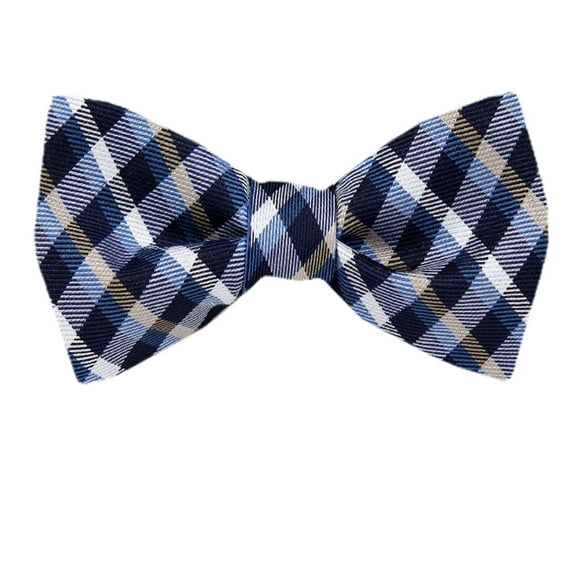 Men's Blue and Navy Silk Self Tie Bowtie Tie Yourself Bow Ties