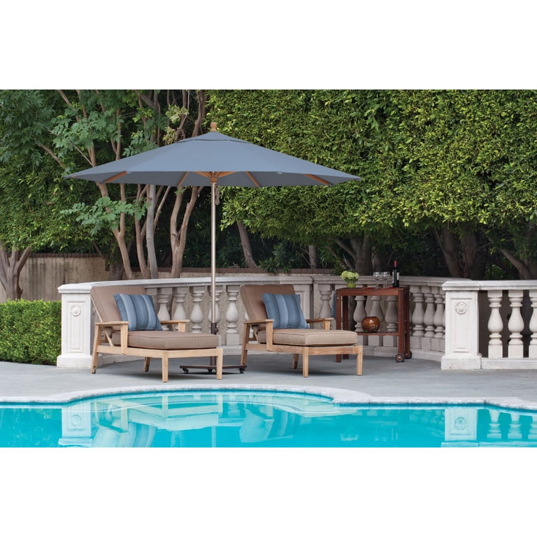 hayneedle 11 ft patio umbrella coral coast 11' Octagon Beige Canopy it features 50 LED beads in the ribs and a center light 11' Cantilever | Patio Umbrellas