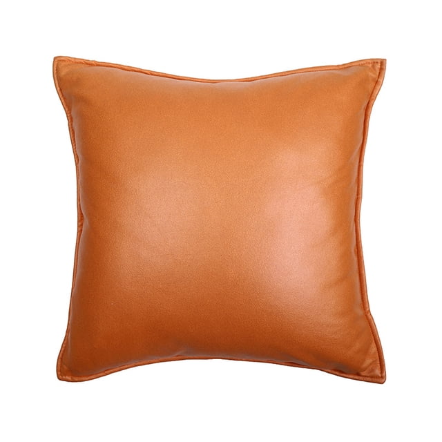 Funda de almohada de piel sintética naranja de 40 x 40 cm para cojín