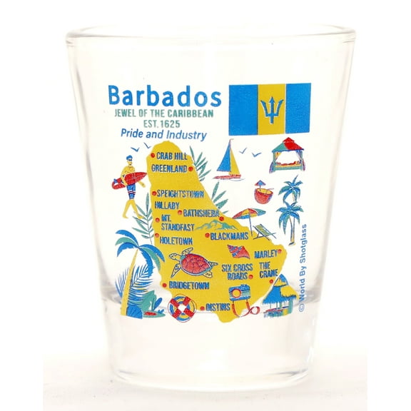 Barbados Landmarks and Icons Collage Shot Glass