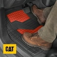 thumbnail image 3 of Caterpillar Diamond Steel Heavy-Duty Rubber Floor Mats & Cargo Trunk Liner for Car SUV Van Sedan, Black & Red - Odorless Trim to Fit, All Weather Deep Dish, Total Dirt Protection, 3 of 7