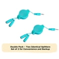 thumbnail image 4 of 2-Pack Retractable 3.5mm Headphone Splitter – 3.2ft Male to Dual Female Audio Y Cable – Tangle-Free, Portable, Universal Compatibility, 4 of 6