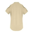 thumbnail image 5 of Tittly Womens Linen Shirt Blusas De Lino Para Mujer Linen Blouses for Women Women's Fashion Casual V Neck Short Sleeve Top T Shirt Beige, 5 of 5