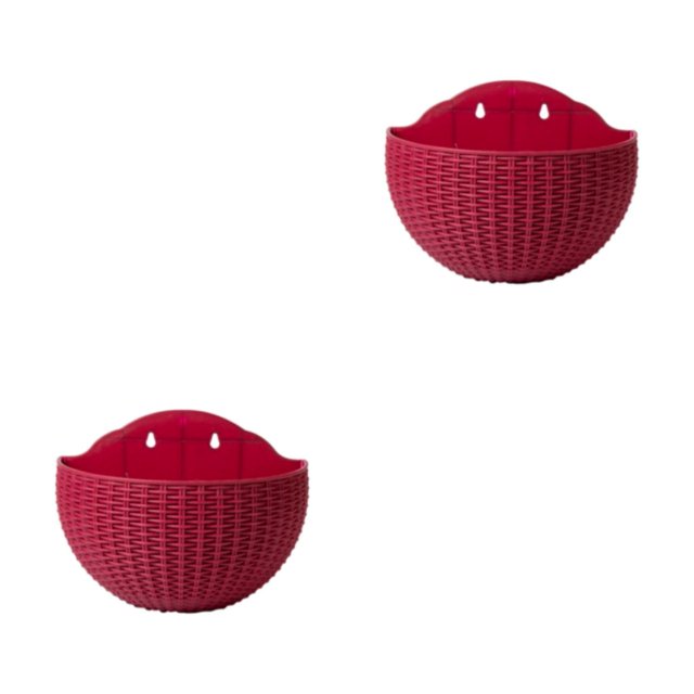 Decodeary Stylish And Durable For Double-layer Plastic Flower Pot Widely Used Drainage Claret 2Set