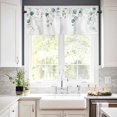 thumbnail image 3 of Curtain Valances for Windows, Lavender Daisy Eucalyptus Leaves White Background Rod Pocket Valance Window Treatments Short Curtains for Kitchen Bathroom Living Room 54 x 18 Inches, 1 Panel, 3 of 6