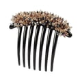 thumbnail image 3 of Peineta con forma de flor de cristal brillante, elegante artefacto para el cabello con cabeza esférica para mujer, peineta con siete dientes para la parte posterior de la cabeza, 3 of 5