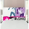 thumbnail image 1 of Feminine Headboard, Composition of Girls Yelling into Megaphone Modern Fashion Themed Art Print, Upholstered Decorative Metal Bed Headboard with Memory Foam, Twin Size, Purple Black, by Ambesonne, 1 of 4