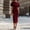 Wine Red, variant on Morttic Women's Elegant Solid Color Slim Fit Puff Sleeve Hip Wrap Dress – Perfect for Parties & Dates Bodycon Midi Dress Navy Blue,L
