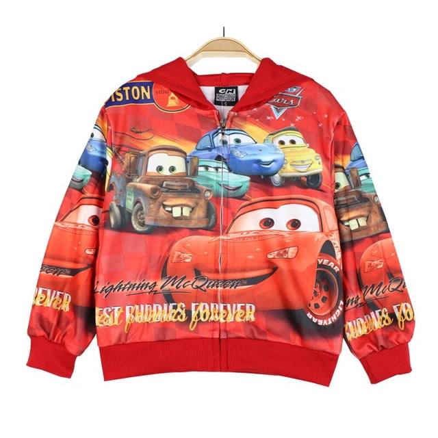 Nueva chaqueta de niño invierno algodón primavera otoño niños Sudadera con capucha bebé niños abrigo moda Anime ropa dibujos animados coche McQueen8T Gao Jinjia LED