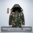 thumbnail image 3 of Abbraccia Abrigo acolchado para hombre, doble forro grueso, ropa de trabajo invierno, capucha desmontable, resistente al frío, 3 of 6