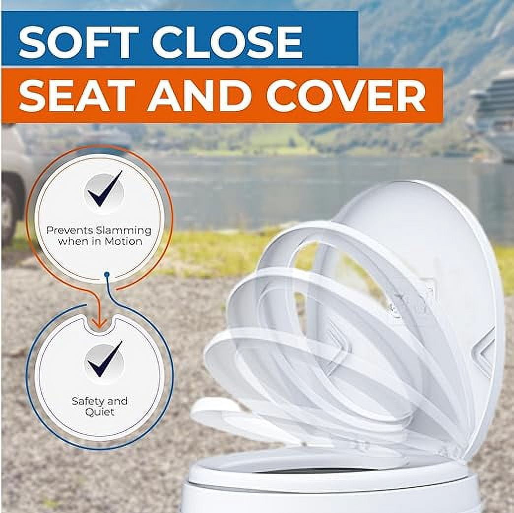 SEAFLO Standard Height RV Toilet with Sprayer Attachment