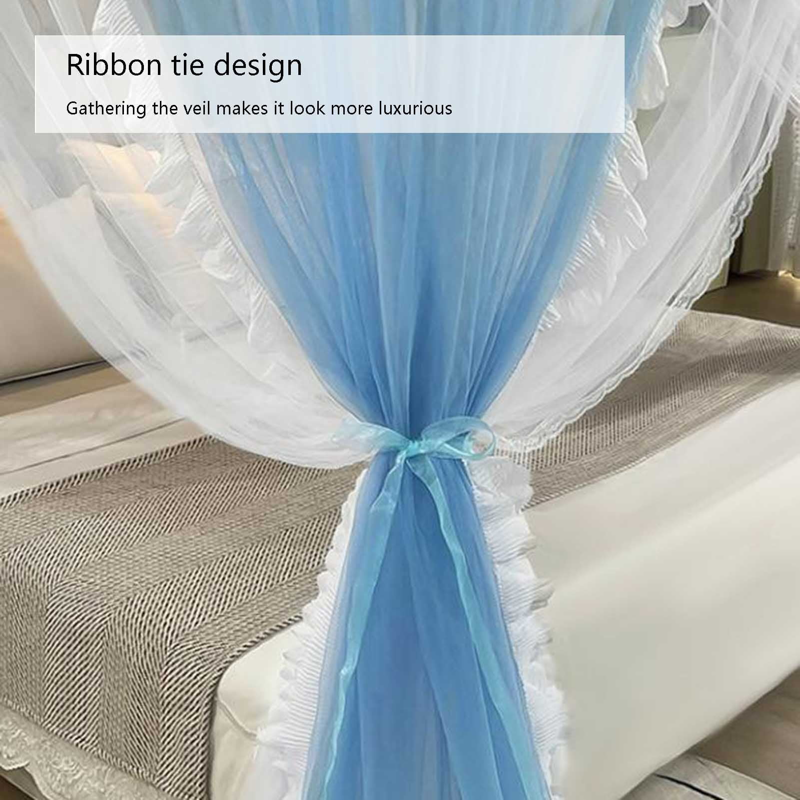 Bed Net for Home Mosquito Net for Bed, Bed Tent High Density Mesh & Blackout Cloth, Double Tier Mosquito Net for Girls Bedroom, Easy to Install