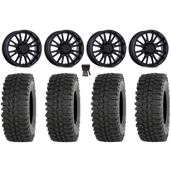 MSA ThunderLips 15" Wheels Black 33" BDC Tires Can-Am Maverick X3 / Honda Pioneer 1000 / Talon