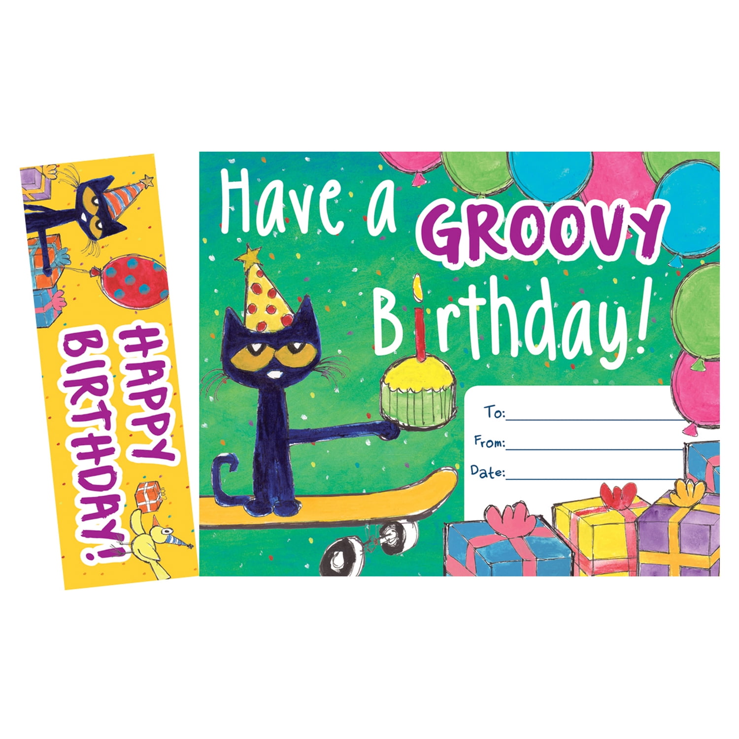 Edupress Pete the Cat Groovy Birthday Bookmark Awards, 30 Per Pack, 3 Packs