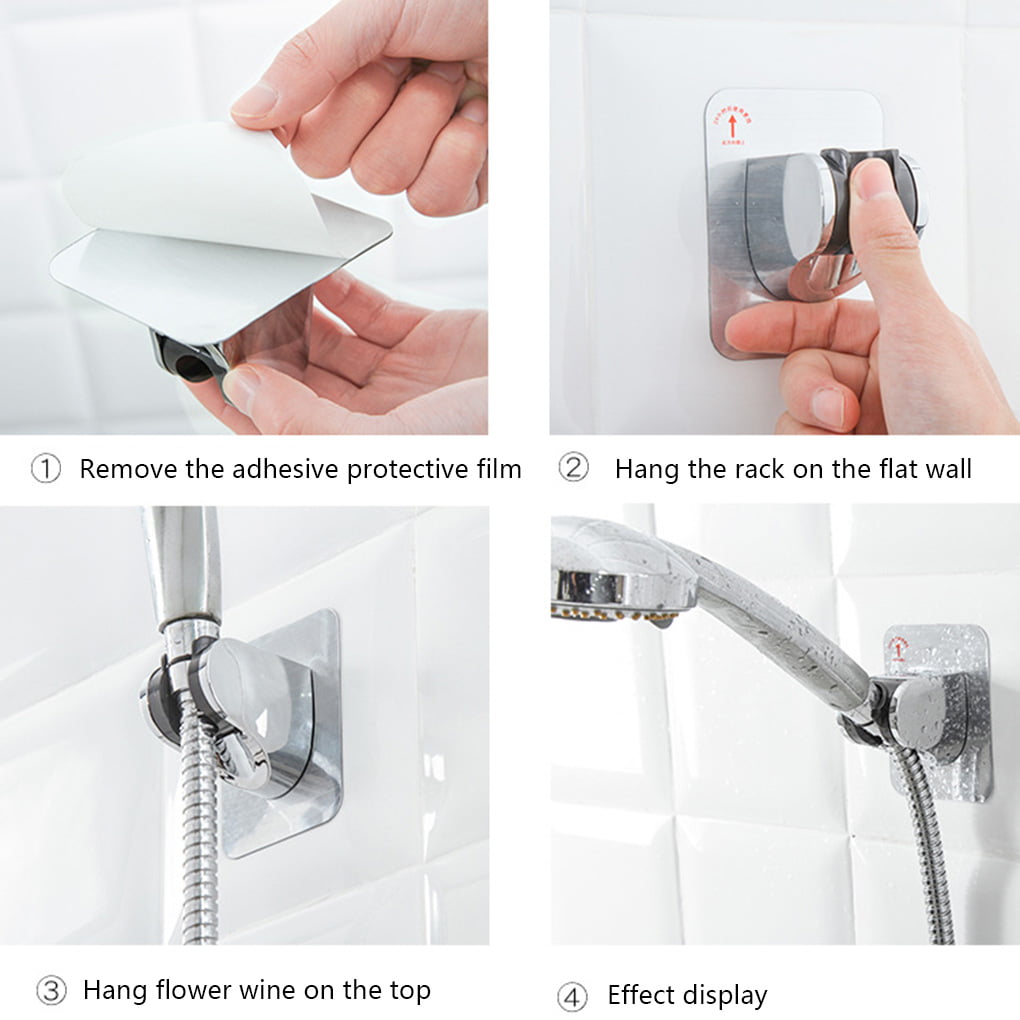 Portable Adjustable Bathroom Shower Head Holder Stand Traceless Shower Bracket 