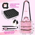 thumbnail image 7 of YAYUFN Nail Polish Organizer Bag, 3-Layer PU Leather Nail Organizer and Storage Holds 84 Bottles 15ml/0.5fl.oz and Nail Lamp,Large Holder Travel Carrying Case,Pink, 7 of 7