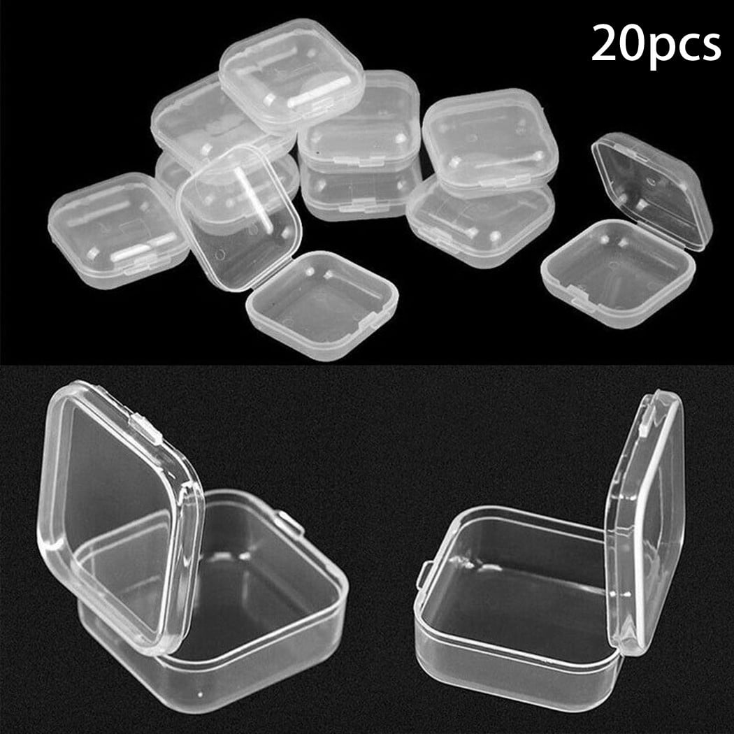 30PCS Mini Clear Plastic Small Box Earplugs Storage Box Case Jewelry Container 