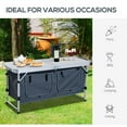 thumbnail image 3 of Demi Bonn 47" Portable Aluminum Folding Camping Picnic Table, Equipped with Carrying Handle & Storage Organizer, White, 3 of 7