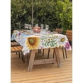 thumbnail image 2 of Outdoor Tablecloth with Umbrella Hole and Zipper, Sunflower Rectangle Table Cloth 60x120 Inch Waterproof Tablecloth, Colorful Flowers Summer Botanical Watercolor Picnic Table Cover for Patio Camping, 2 of 7