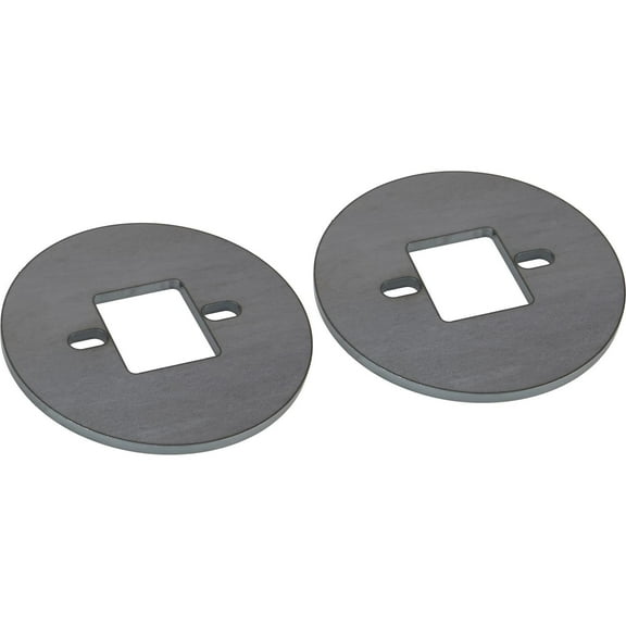 Tubular Lower Control Arm Coilover Reinforcement Plate, Steel 1/4" Thick, 5-1/2" OD, 3/8" Bolt Holes, 2"x2" Center Hole, Universal Fit, Strengthens Control Arms for Coilover Use