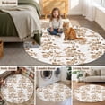 thumbnail image 6 of Round Area Rug 8Ft, Brown Fruit Non-slip Area Rugs Carpet for Living Room/Bedroom/Bathroom/Kitchen, Vintage Plant Nature Botanical Flower Washable Throw Floor Mat Indoor Outdoor Entrance Doormat, 6 of 9