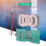 Tebru Wireless Charging Module, Wireless Charging Transmitter, DIY QI Standard 3 Coil Wireless Charging Transmitter Module Circuit Board Coil Charger