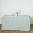 thumbnail image 2 of BalsaCircle 6 feet Silver Fitted Polyester Tablecloth, 2 of 6