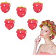 thumbnail image 1 of wonima02 Strawberry Heatless Curlers, Strawberry Hair Rollers, Strawberry Rollers For Hair, Overnight Curlers for Medium Hair, for Overnight Curls (6pcs), 1 of 1