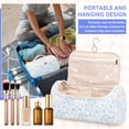 thumbnail image 4 of NUAHRHY Travel Makeup Bag with Handle, Cosmetic Organizer Bag Toiletry Bag for Women Girls, Cute Travel Essentials Case with Compartments, Vertical Make up Storage Bag Hair Dryer Holder, 4 of 8