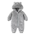 thumbnail image 5 of KJameas Baby Boys Girls Jumpsuit Fuzzy Fleece Bear Hooded Zip Up Footed, 5 of 5
