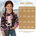 thumbnail image 7 of Xoenoiee Axolotl Cherry Blossom Print Girls Long Sleeve Shirts Tie Hem Fall T-Shirt Round Neck Tops Blouse Pullover Tunic Outfits Fall Clothes, 5-6 Year, 7 of 7
