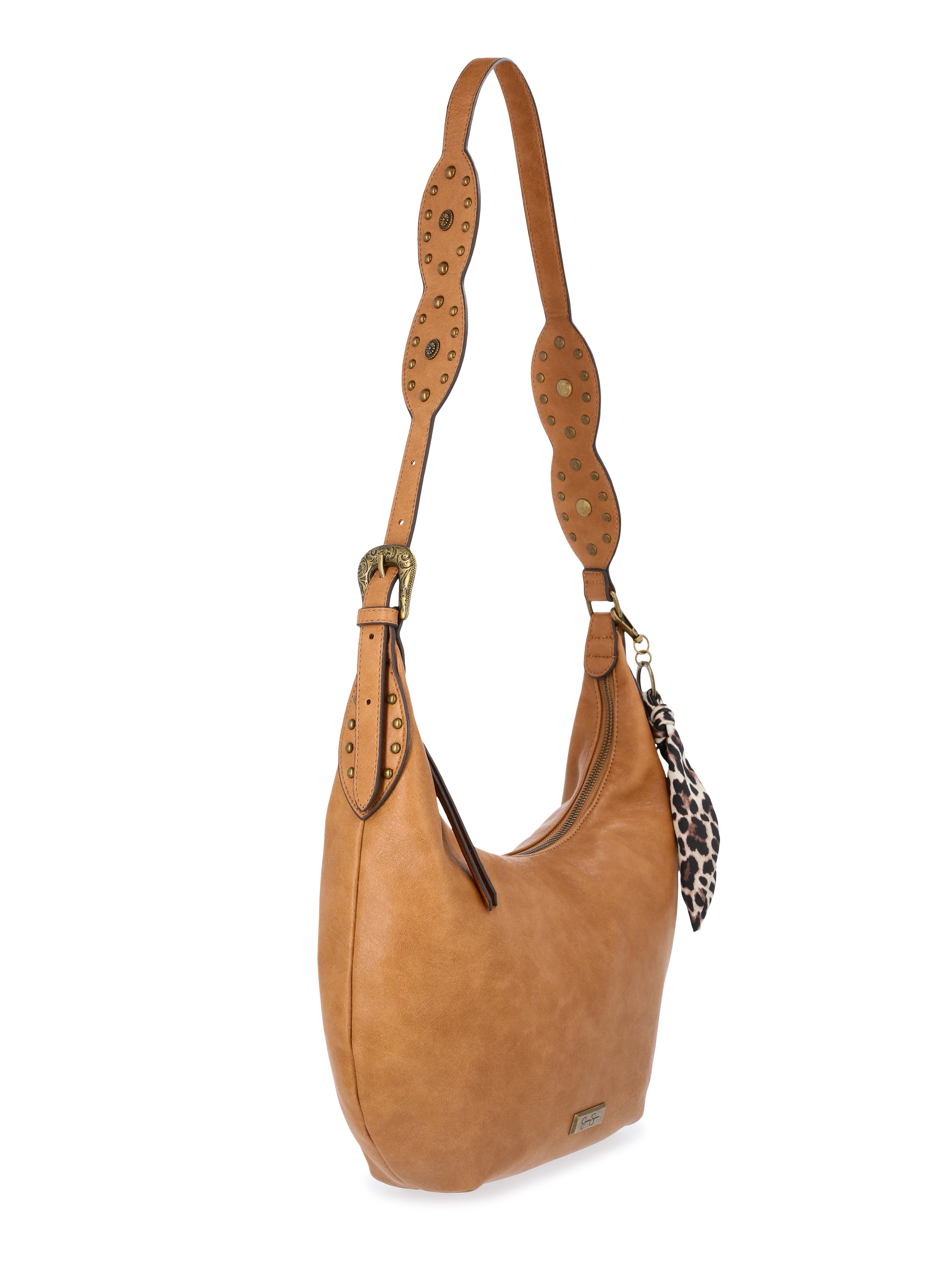 Jessica Simpson Women's Daphne Faux Leather Hobo Handbag, Wheat