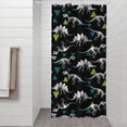 thumbnail image 2 of Black Cartoon Dinosaurs Skeletons Triangles Pattern Shower Curtain 36"x72" ,Bathroom Decorative Shower Curtains Set with 12 Hooks,Modern Waterproof Washable Shower Curtain, 2 of 6