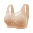 thumbnail image 2 of Sheghy Full Coverage Everyday Bras Women's Embroidered Back Closure Thin Breathable Wire-Free Bra,Khaki 38/85BC, 2 of 6
