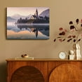 thumbnail image 4 of Chilfamy Canvas Wall Art Church Mountains Lake Prints Ready To Hang Room Home Decor 16x12in, 4 of 6