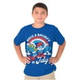 thumbnail image 3 of Retro Smurfs Cartoon 4th of July Crewneck T Shirts Boy Girl Teen Brisco Brands XS, 3 of 6