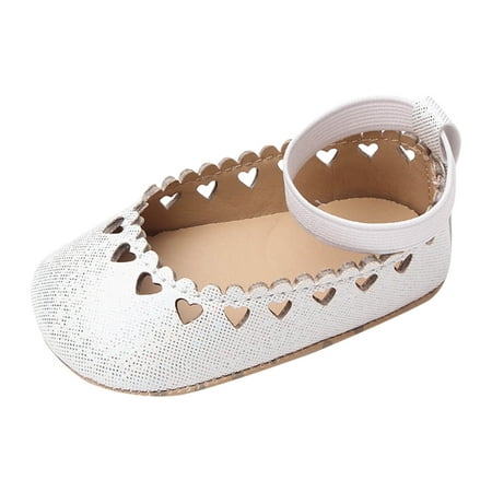 

Hbdhejl Soft Shoes For Baby Infant Toddler Summer Children Walking Shoes Girls Flat Bottom Casual Shoes Round Toe Elastic Belt Slip On Lightweight Heart Shaped Hollow Comfortable 0-6 Months