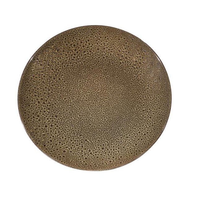 Plat Rond de Service en Art Organique 12.5 Po, Marron