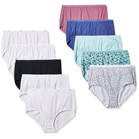 Hanes womens Cotton briefs underwear  10 Pack - Brief Assorted 1  9 US