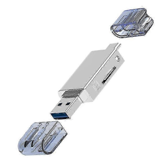 USB-C to NM Nano Memory Card and Micro SD TF Card Reader for Huawei Phone 56.2*22*9.45mm Silver